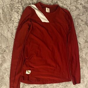 Tracksmith Burgundy Mesh Shirt with White Detail